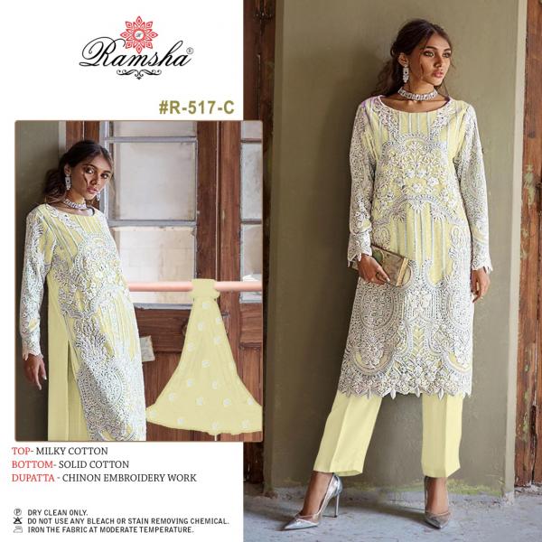 Ramsha R 517 Cotton Designer Pakistani Suits Collection